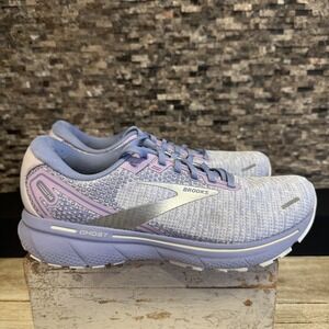 Brooks Ghost 14 Women's Running Shoes LT Purple Silver Mesh 120356 1B 566 Sz 9